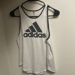 Female adidas tank white and grey
